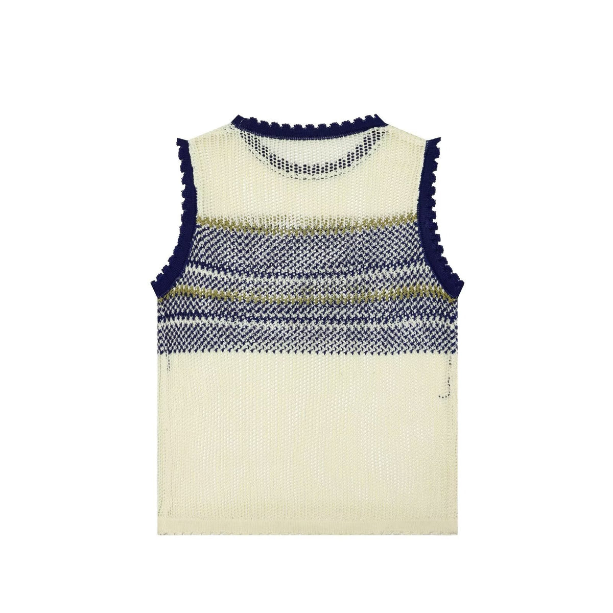 Artistic Contrast Color Design round Neck Knitted Vest Top