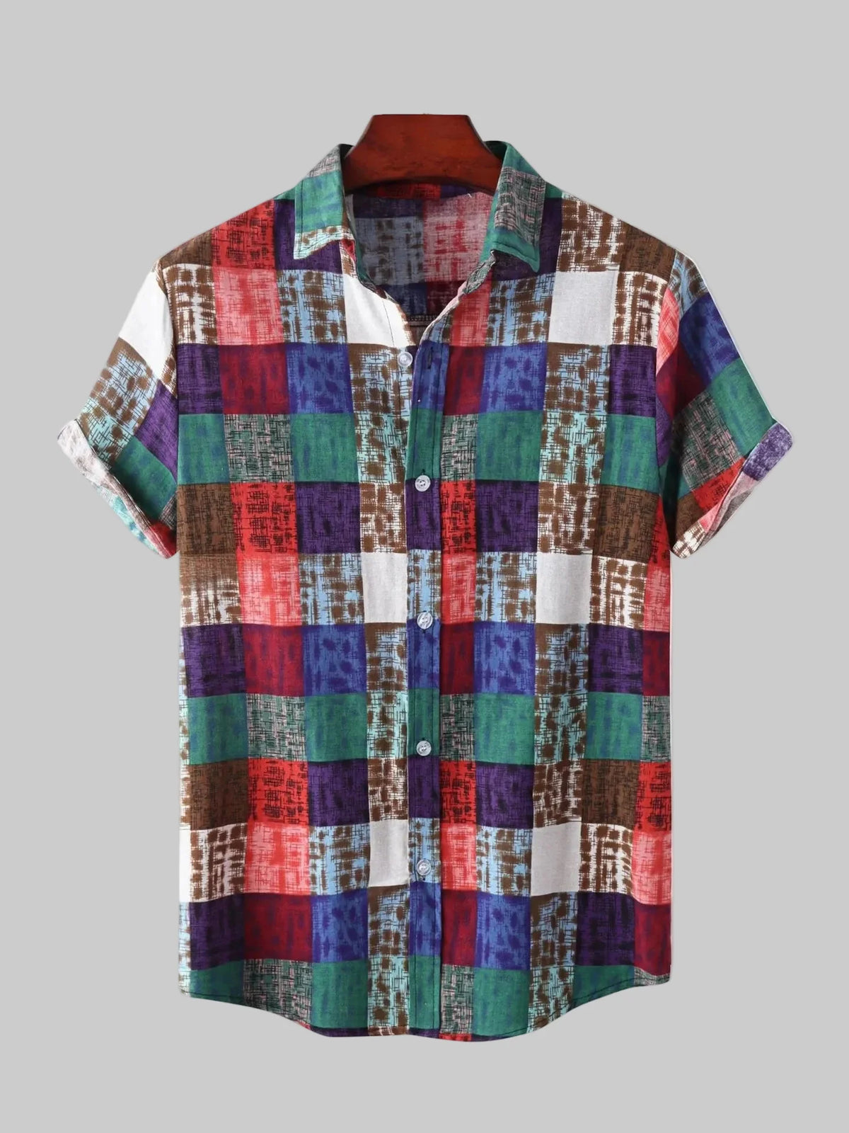 Plaid Button Up Short Sleeve Shirt