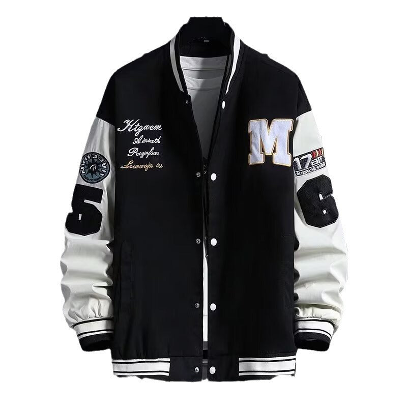 Varsity Casual Letter Number Button Down Streetwear Jacket