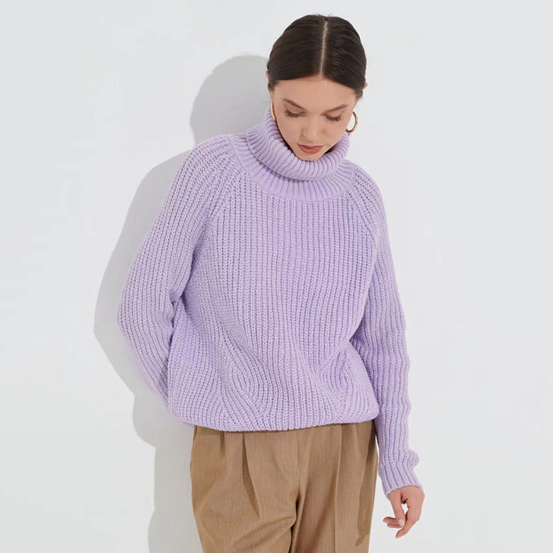 Women's Turtleneck Sweater Knitted