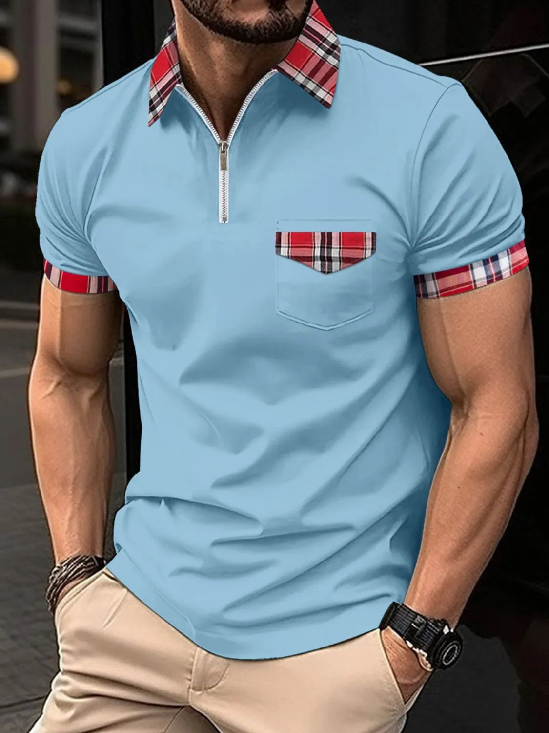 Zip Collar Polo Short Sleeve