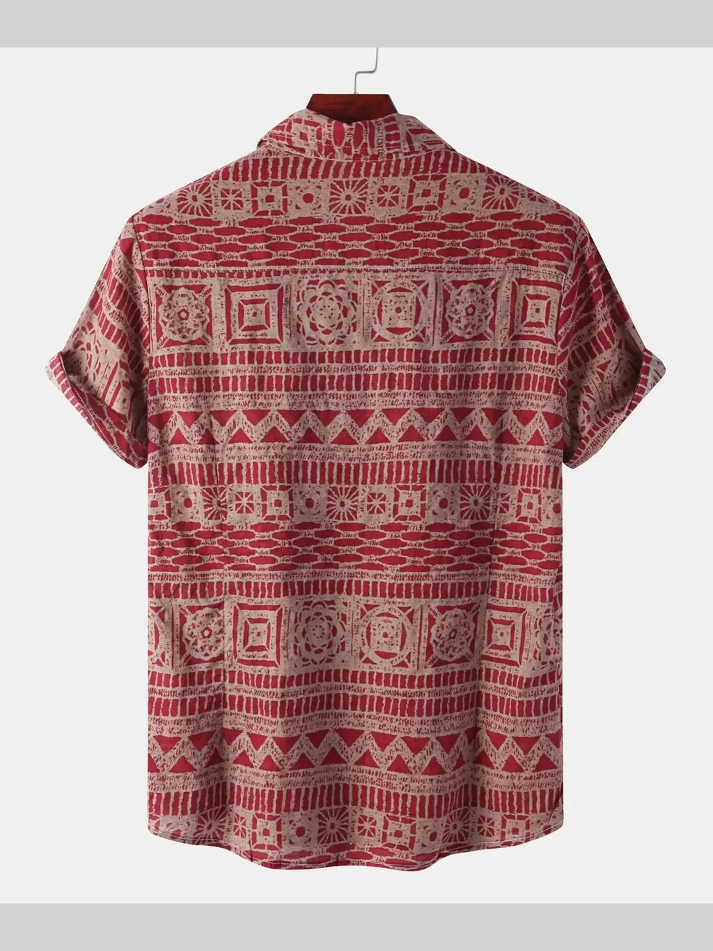 Printed Button Up Short Sleeve Shirt