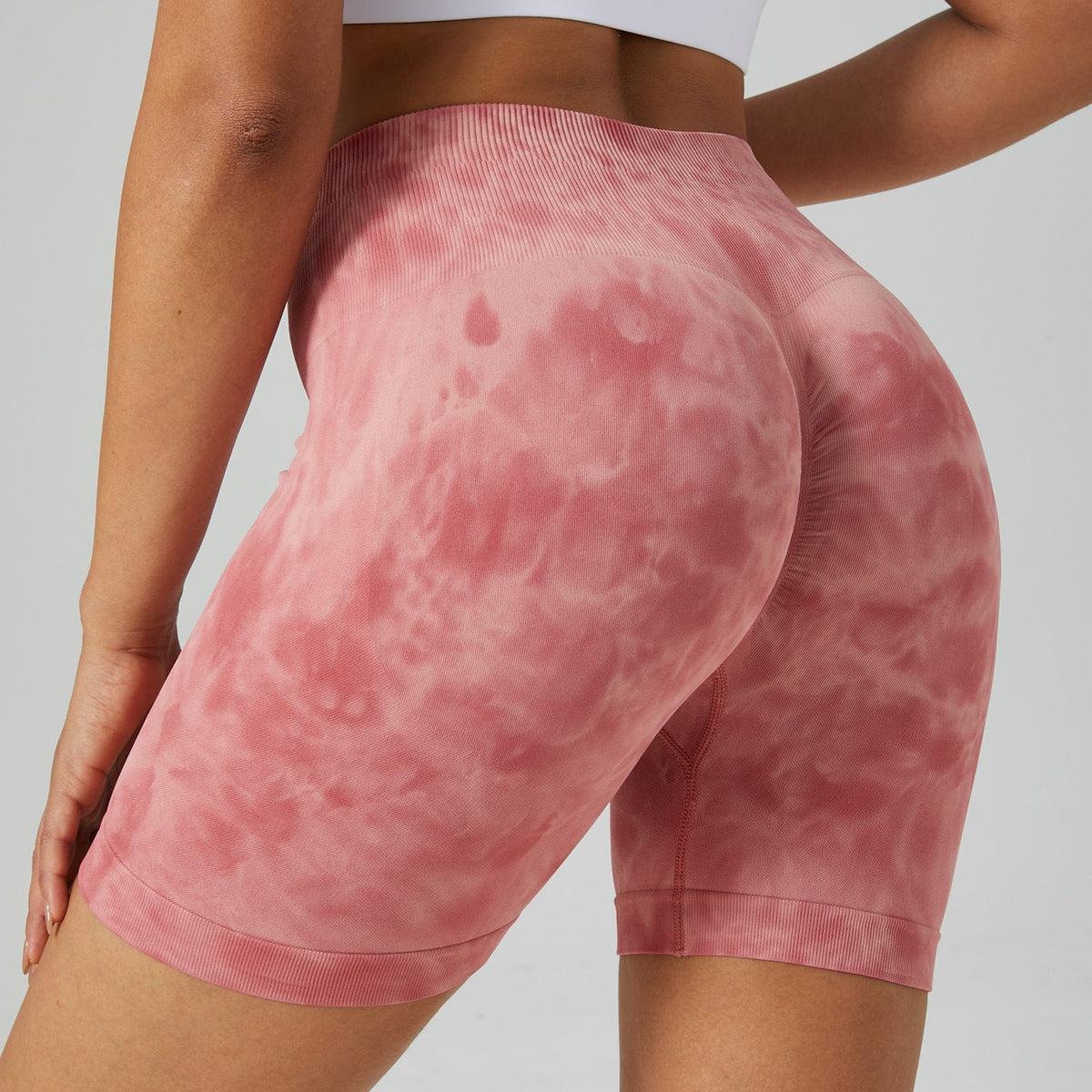 High-Waist Tie-Dye Yoga Shorts | Breathable & Hip Lift