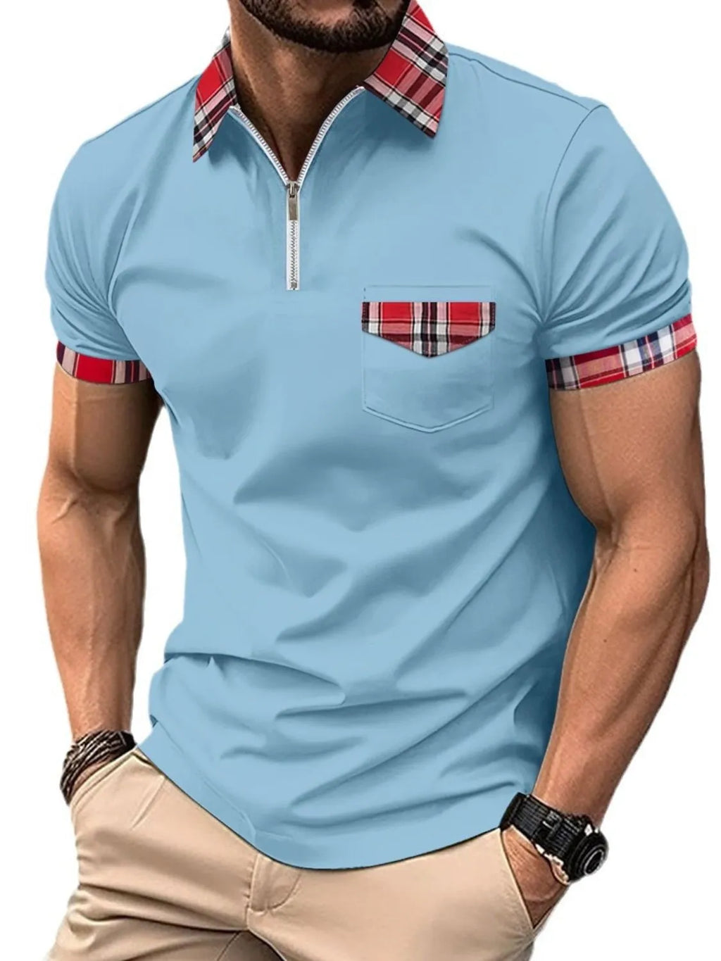 Zip Collar Polo Short Sleeve