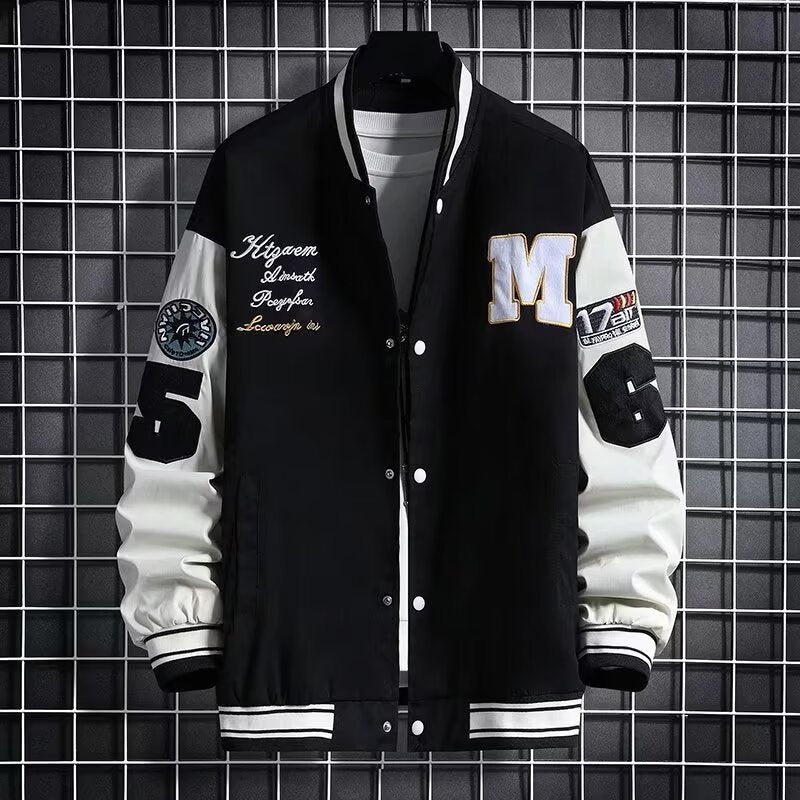 Varsity Casual Letter Number Button Down Streetwear Jacket