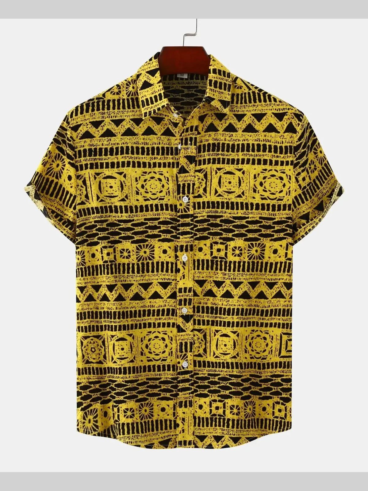 Printed Button Up Short Sleeve Shirt