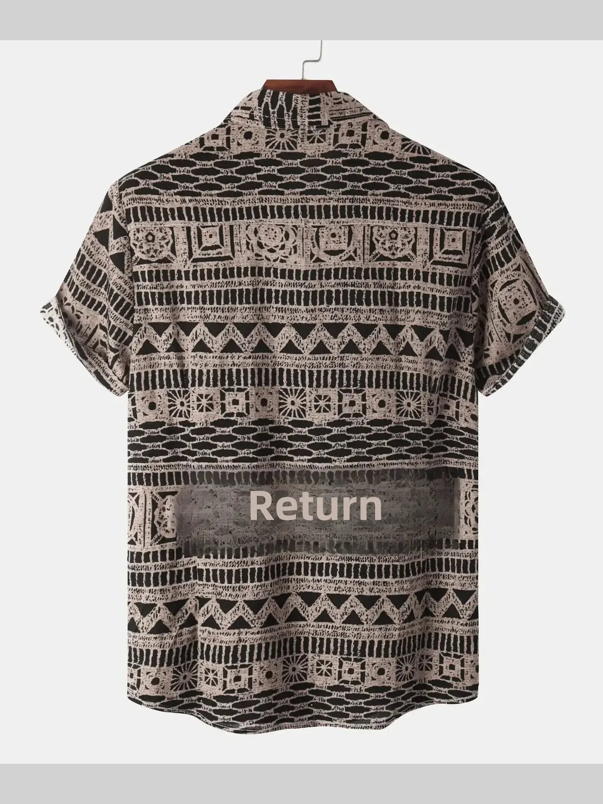 Printed Button Up Short Sleeve Shirt