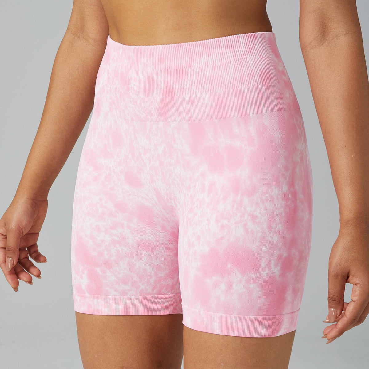 High-Waist Tie-Dye Yoga Shorts | Breathable & Hip Lift