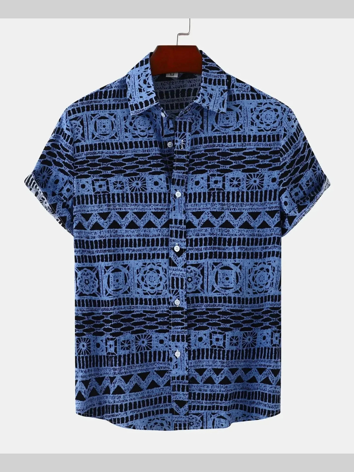 Printed Button Up Short Sleeve Shirt