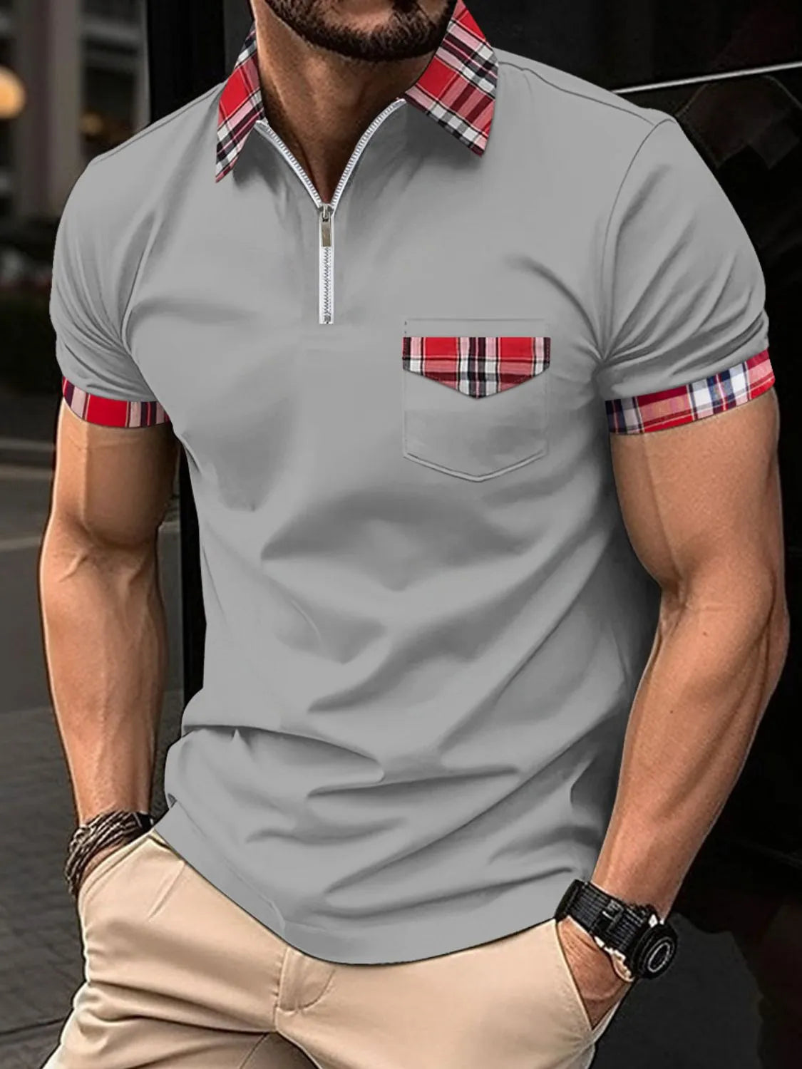 Zip Collar Polo Short Sleeve