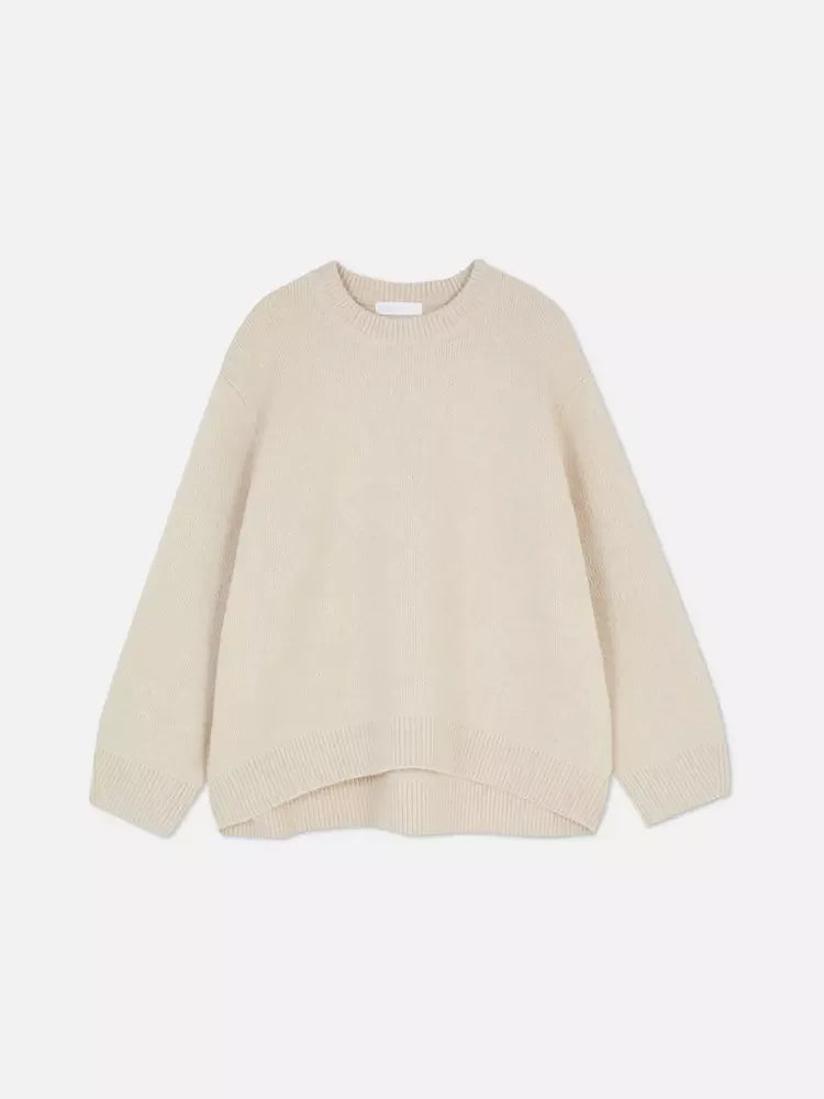 Fashion Pink Solid Warm Thick Loose Sweater Women