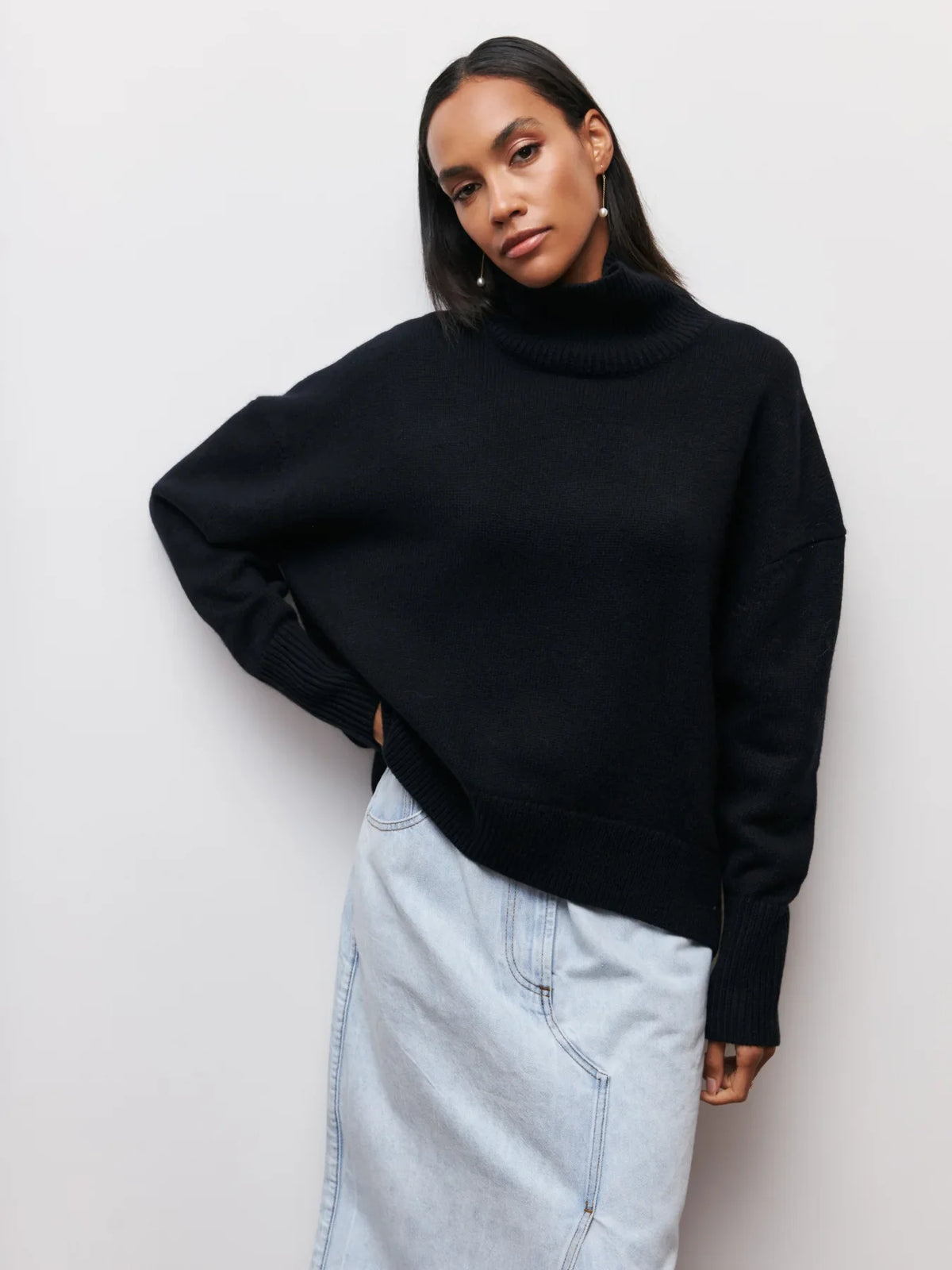 Fashion Pink Solid Warm Thick Loose Sweater Women
