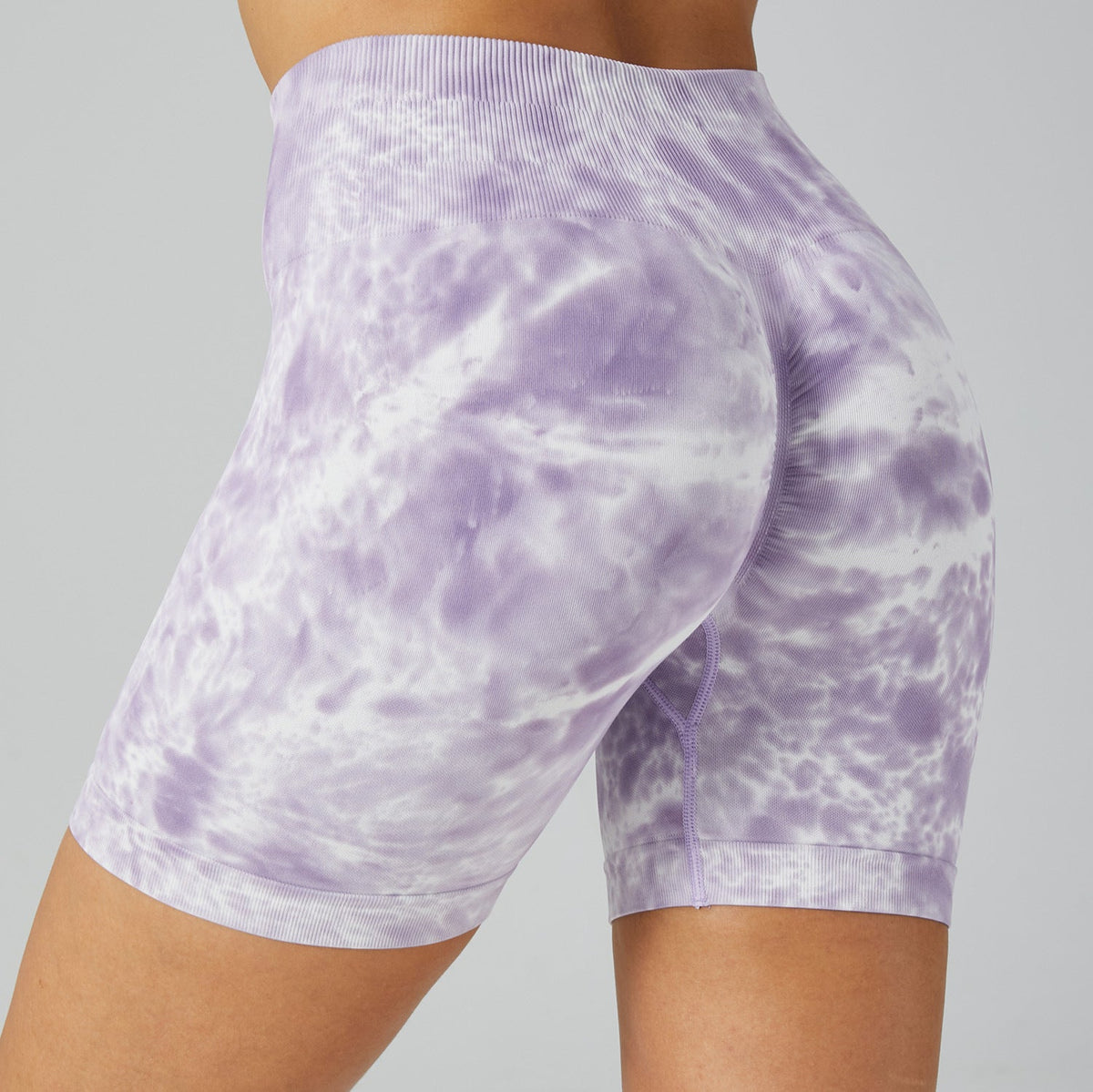 High-Waist Tie-Dye Yoga Shorts | Breathable & Hip Lift