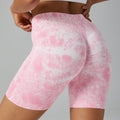 High-Waist Tie-Dye Yoga Shorts | Breathable & Hip Lift