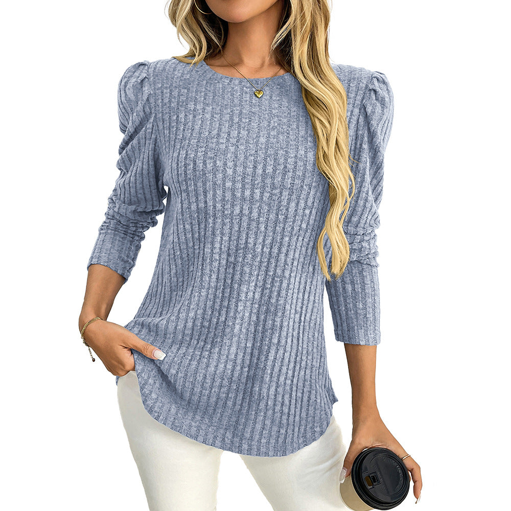 Women round Neck Puff Sleeve
