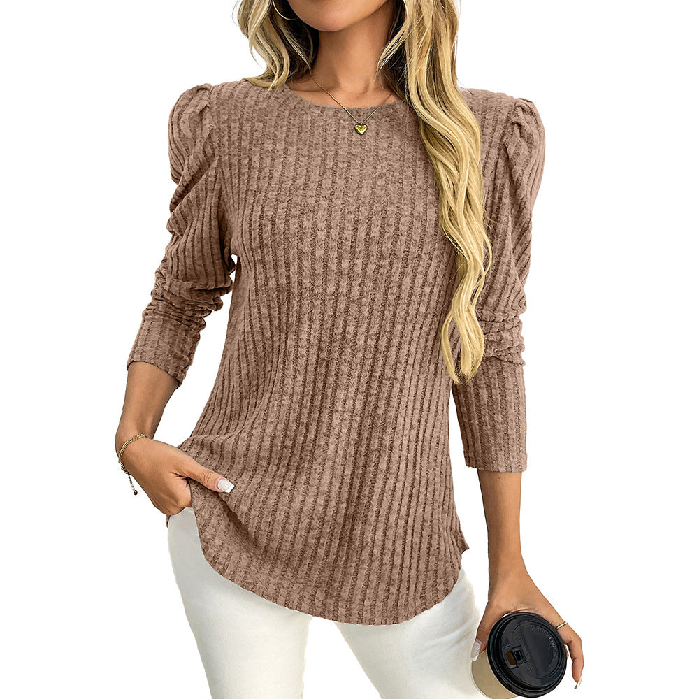Women round Neck Puff Sleeve