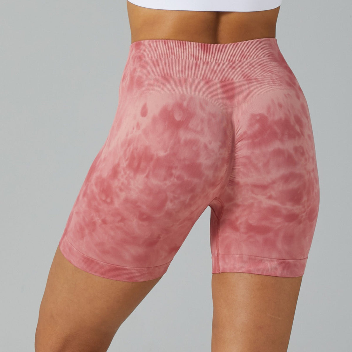 High-Waist Tie-Dye Yoga Shorts | Breathable & Hip Lift