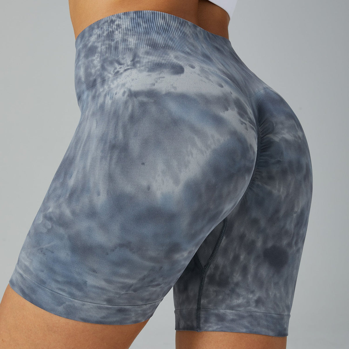 High-Waist Tie-Dye Yoga Shorts | Breathable & Hip Lift