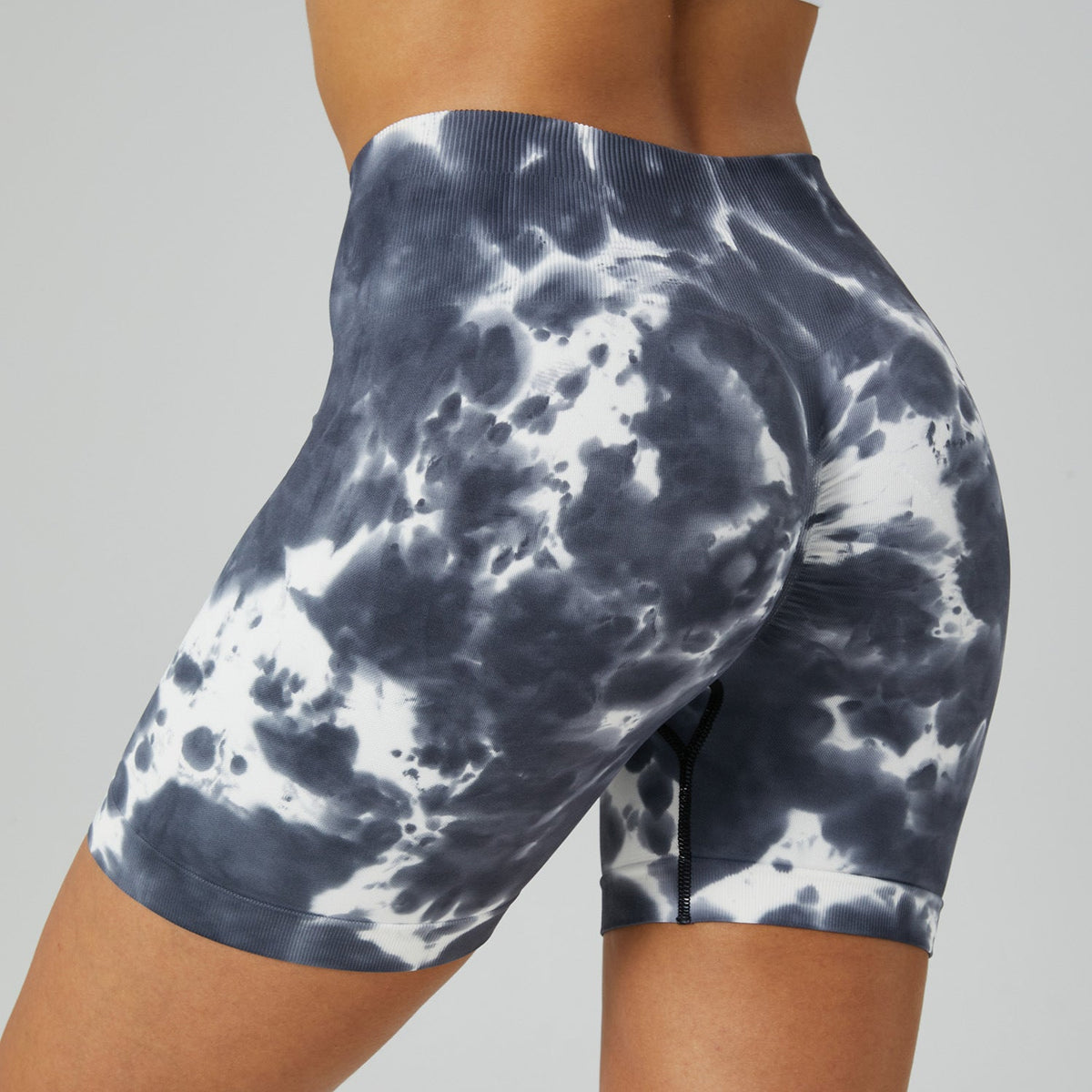 High-Waist Tie-Dye Yoga Shorts | Breathable & Hip Lift