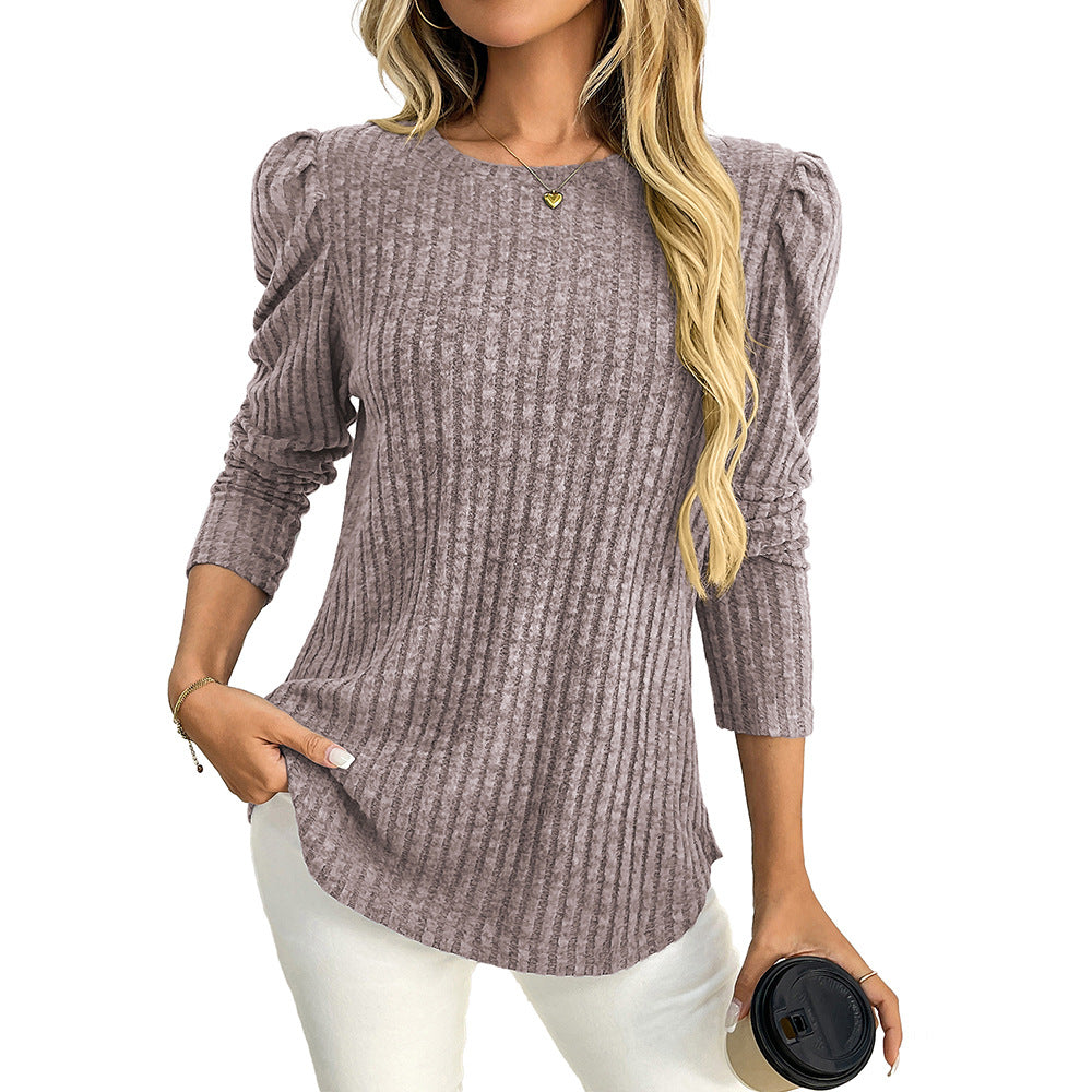 Women round Neck Puff Sleeve