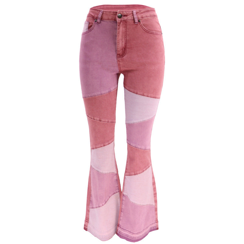 Denim Wide Leg Stitching Jeans Women