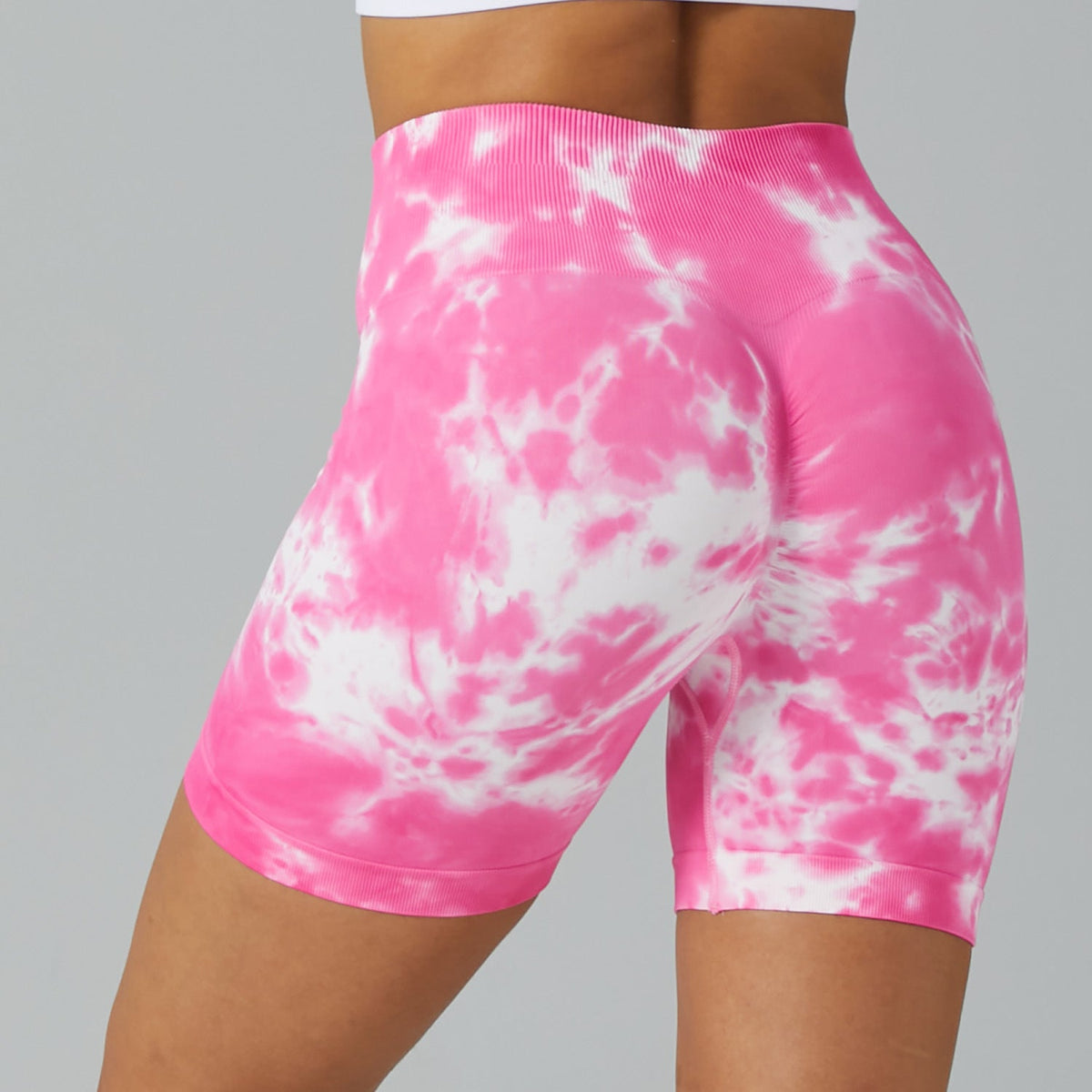 High-Waist Tie-Dye Yoga Shorts | Breathable & Hip Lift