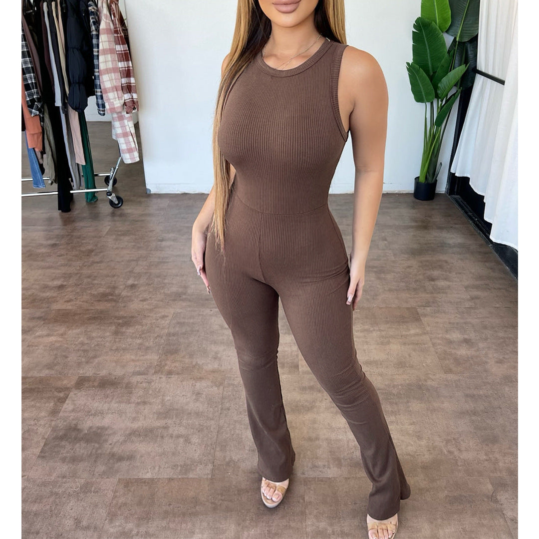 Zipper Slim Fit High Waist Micro Pull Jumpsuit