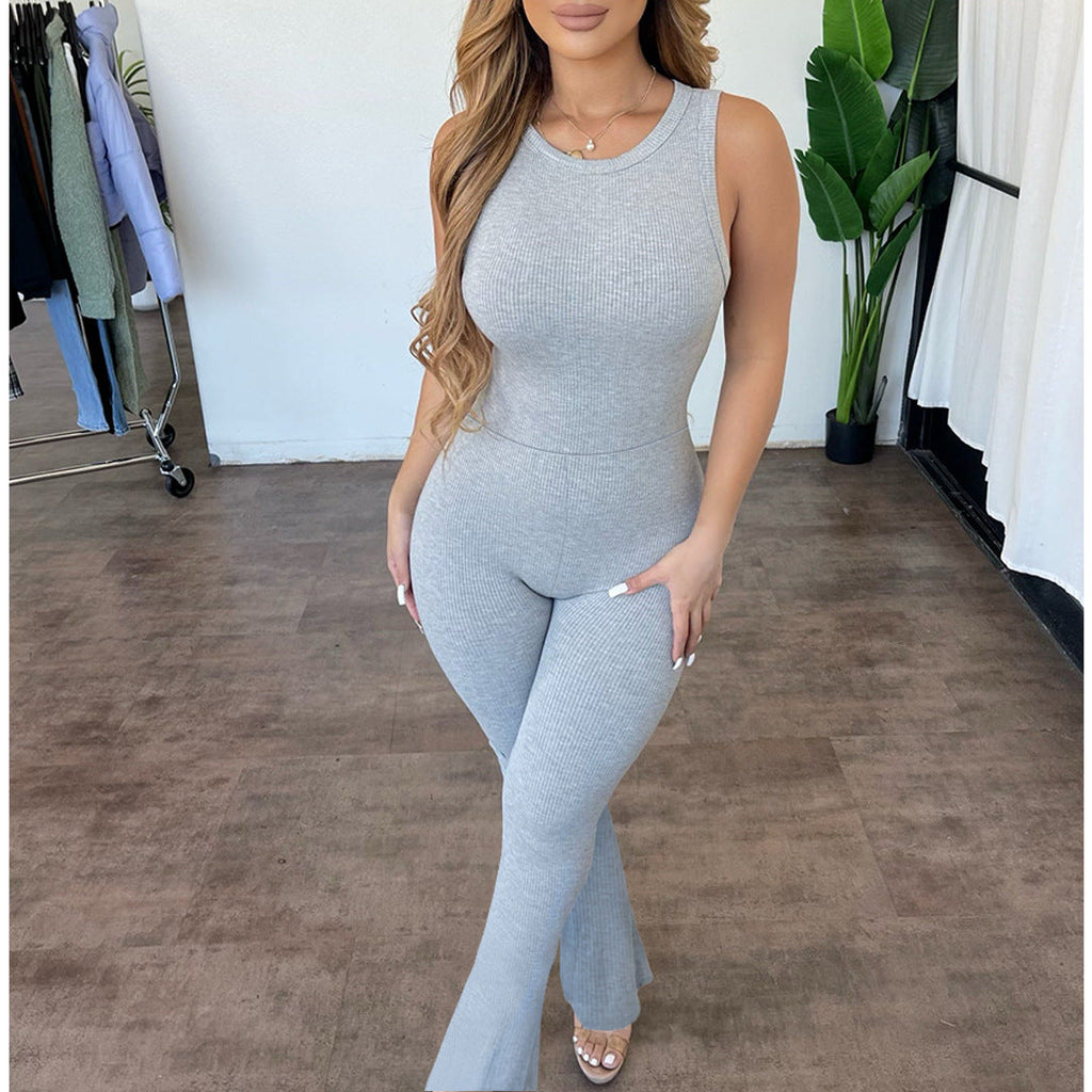 Zipper Slim Fit High Waist Micro Pull Jumpsuit
