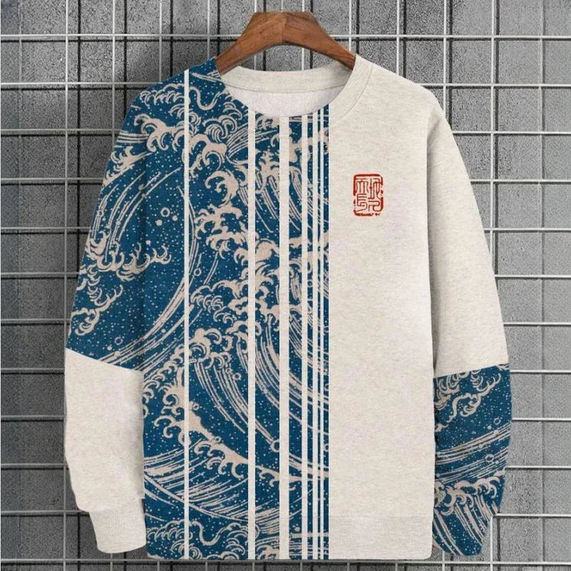 Ukiyoe Men's Sweatshirt Oversized Hoodie Long Sleeve