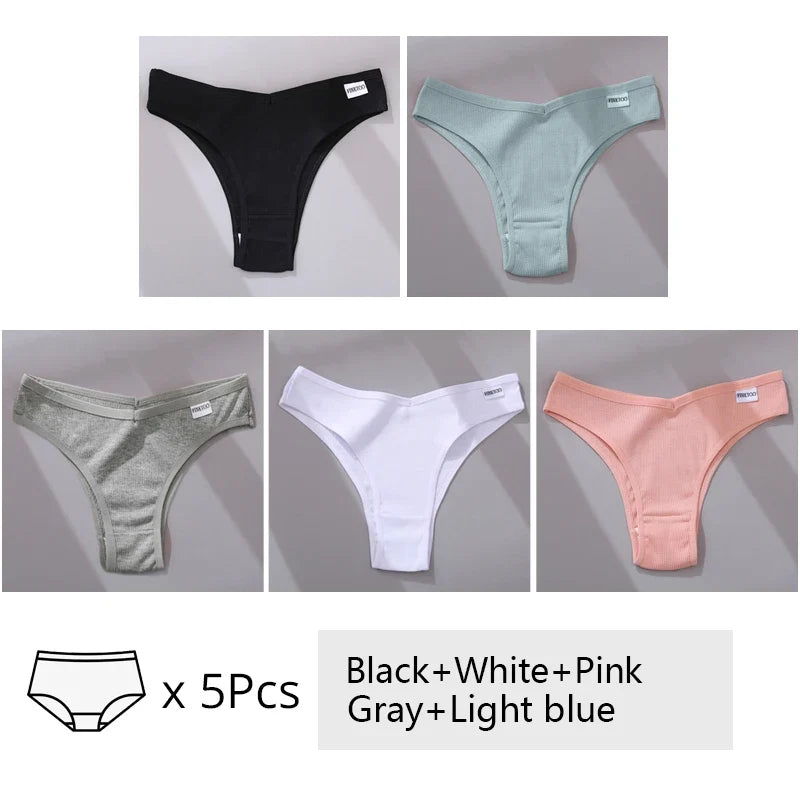 5Pcs/Set Women Cotton Brazilian Panties