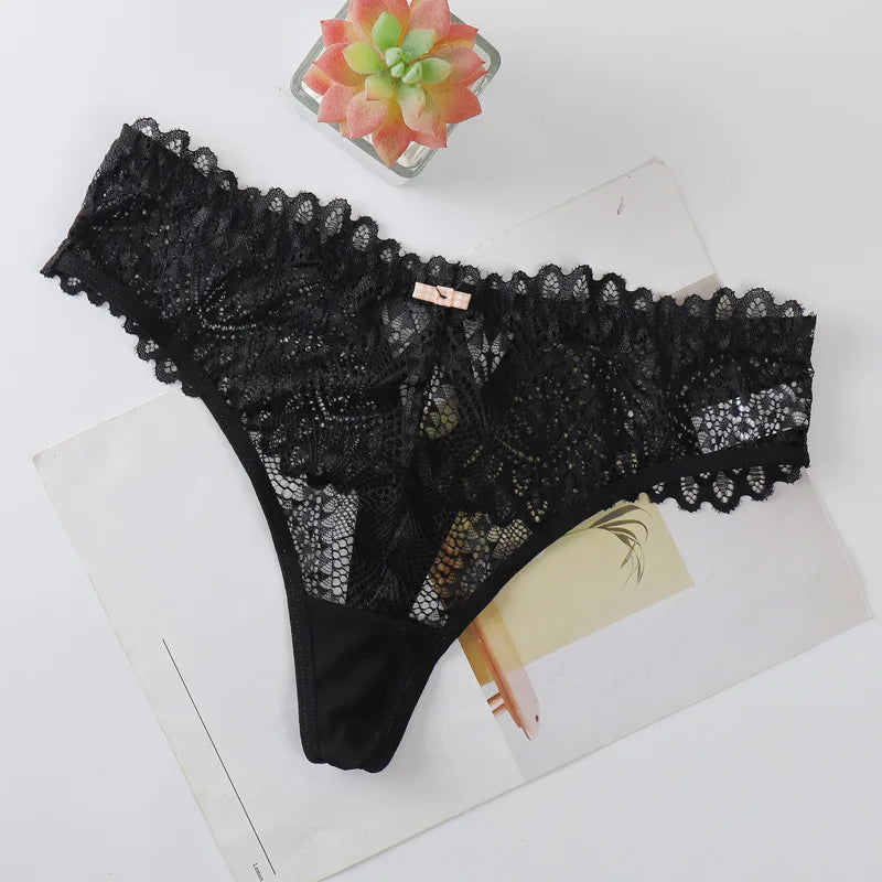 2 Pieces Lingerie Set Semi-transparent Thong Underwear Nightgown