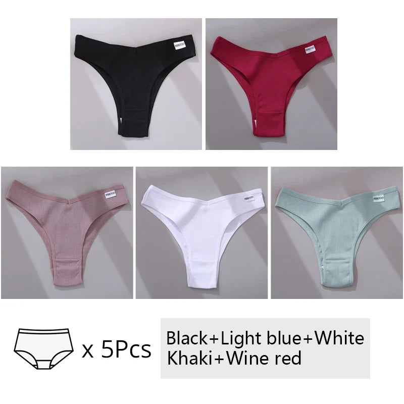 5Pcs/Set Women Cotton Brazilian Panties