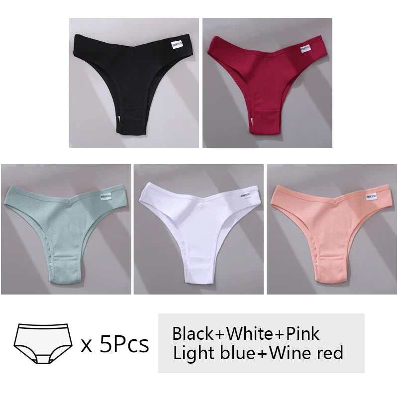 5Pcs/Set Women Cotton Brazilian Panties