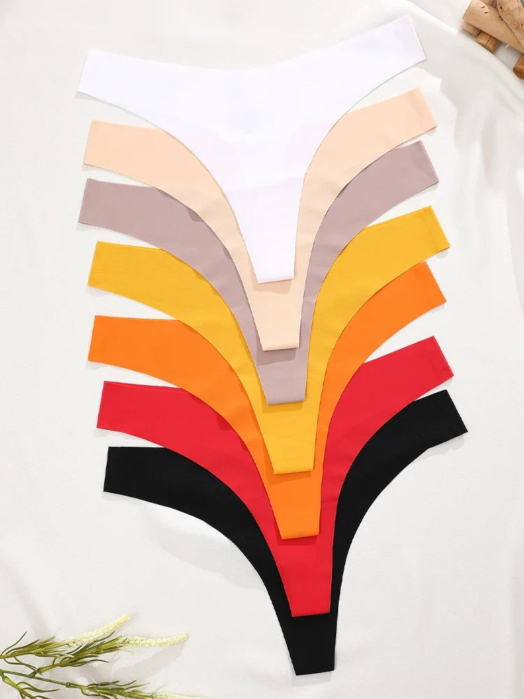 5Pcs Ice Silk Seamless Thongs