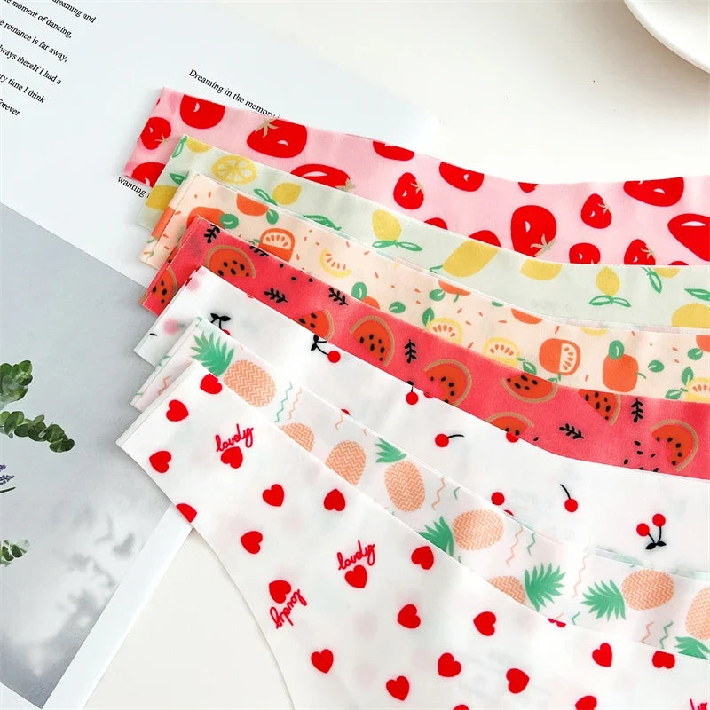 4Pcs Ultra Soft Sexy Graphic Print Seamless Thongs