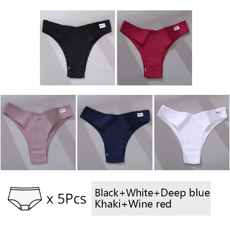 5Pcs/Set Women Cotton Brazilian Panties