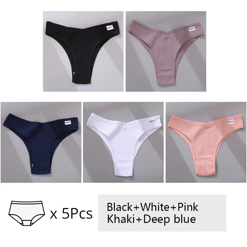 5Pcs/Set Women Cotton Brazilian Panties