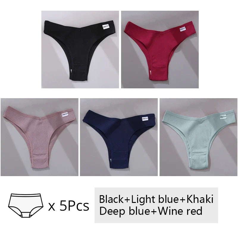 5Pcs/Set Women Cotton Brazilian Panties