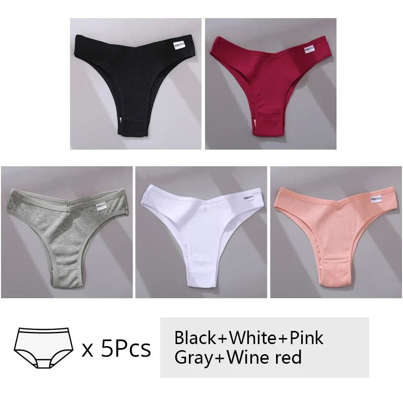 5Pcs/Set Women Cotton Brazilian Panties