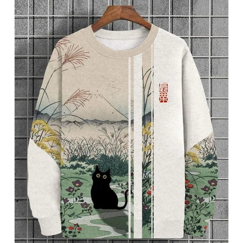 Ukiyoe Men's Sweatshirt Oversized Hoodie Long Sleeve