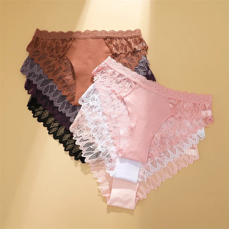 3Pcs Lace Hollow Out Underwear