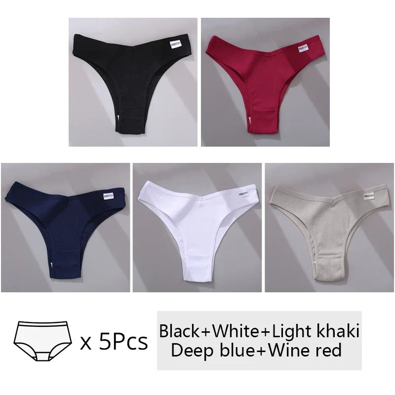5Pcs/Set Women Cotton Brazilian Panties