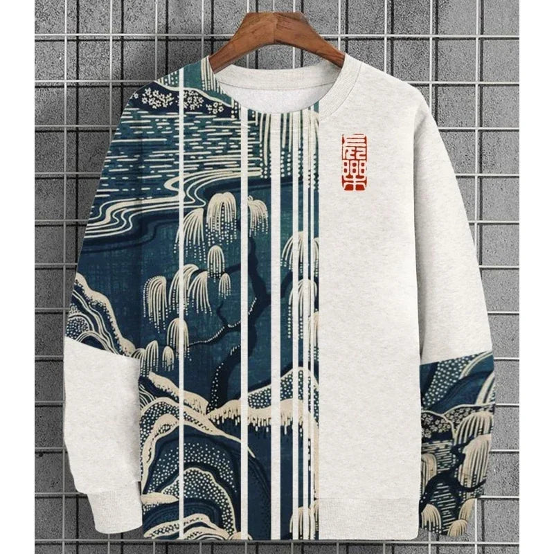 Ukiyoe Men's Sweatshirt Oversized Hoodie Long Sleeve