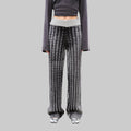 "Winter Date" fashionable slim silhouette permeation printing and dyeing process loose knitted straight pants