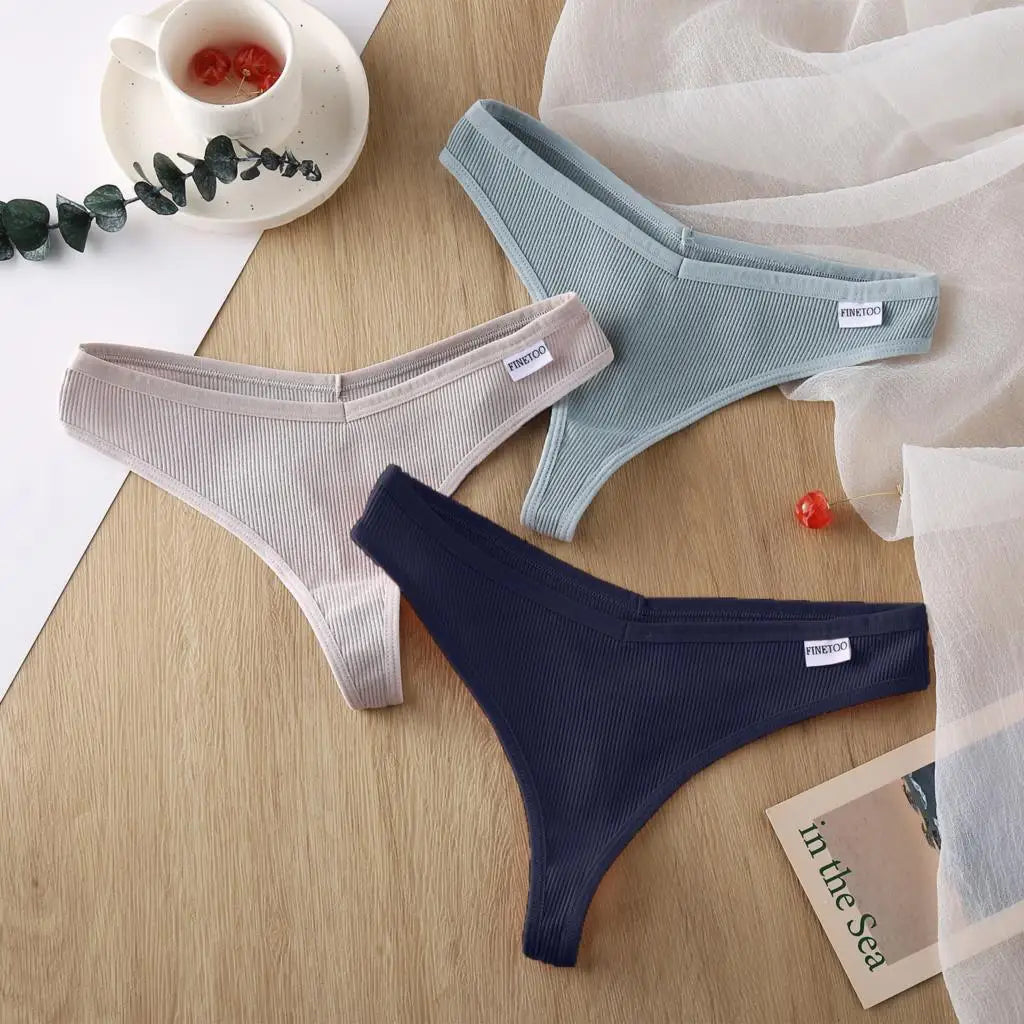 3Pcs/Set Cotton Thongs Sexy Brazilian Lingerie