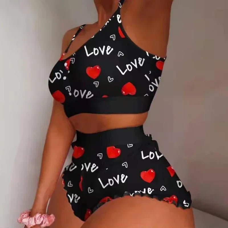 2-Piece Pajama Set Sleepwear Sexy Lingerie
