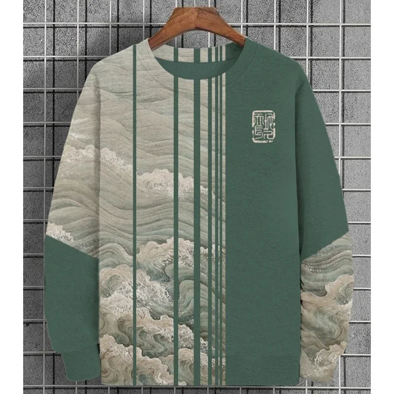 Ukiyoe Men's Sweatshirt Oversized Hoodie Long Sleeve