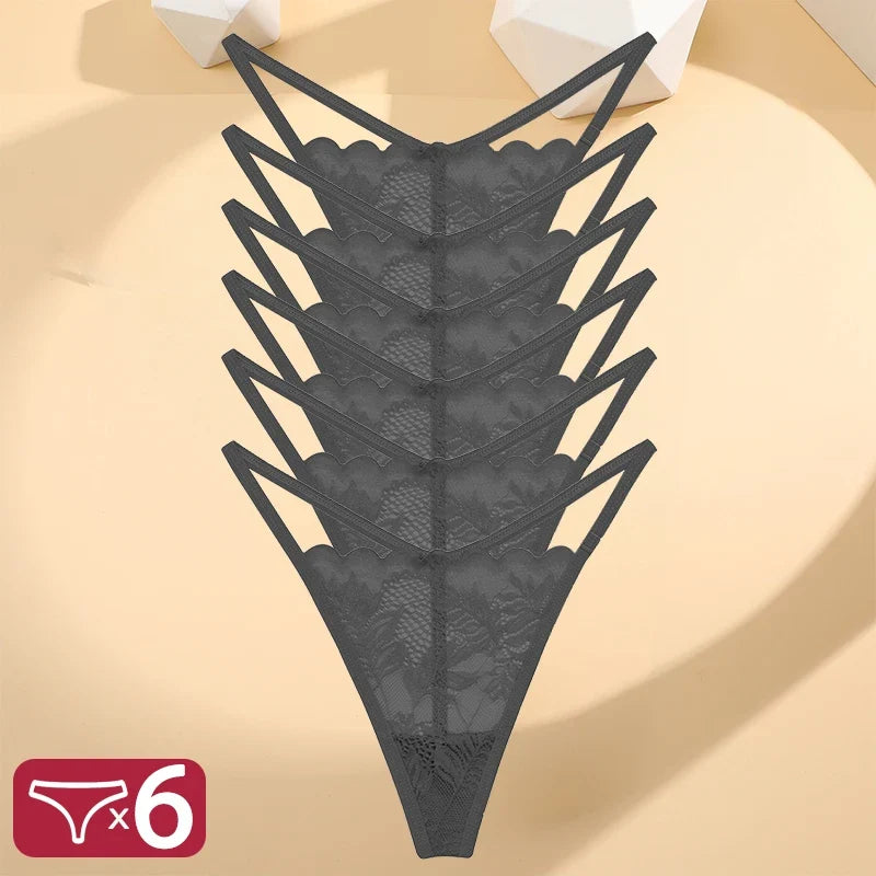 6Pcs/Set Lace Thong  Soft Sexy Lingerie