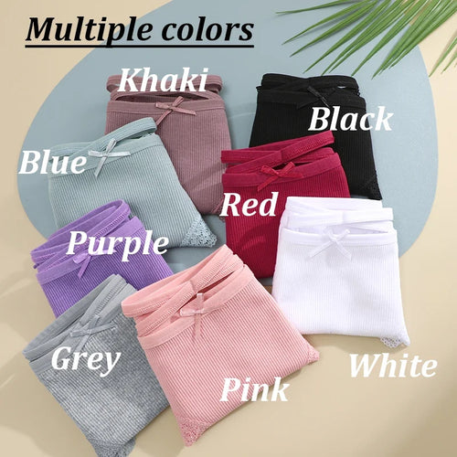 3PCS/Set Cotton Sexy Lace Brazilian Panties