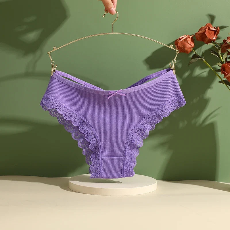 3PCS/Set Cotton Sexy Lace Brazilian Panties